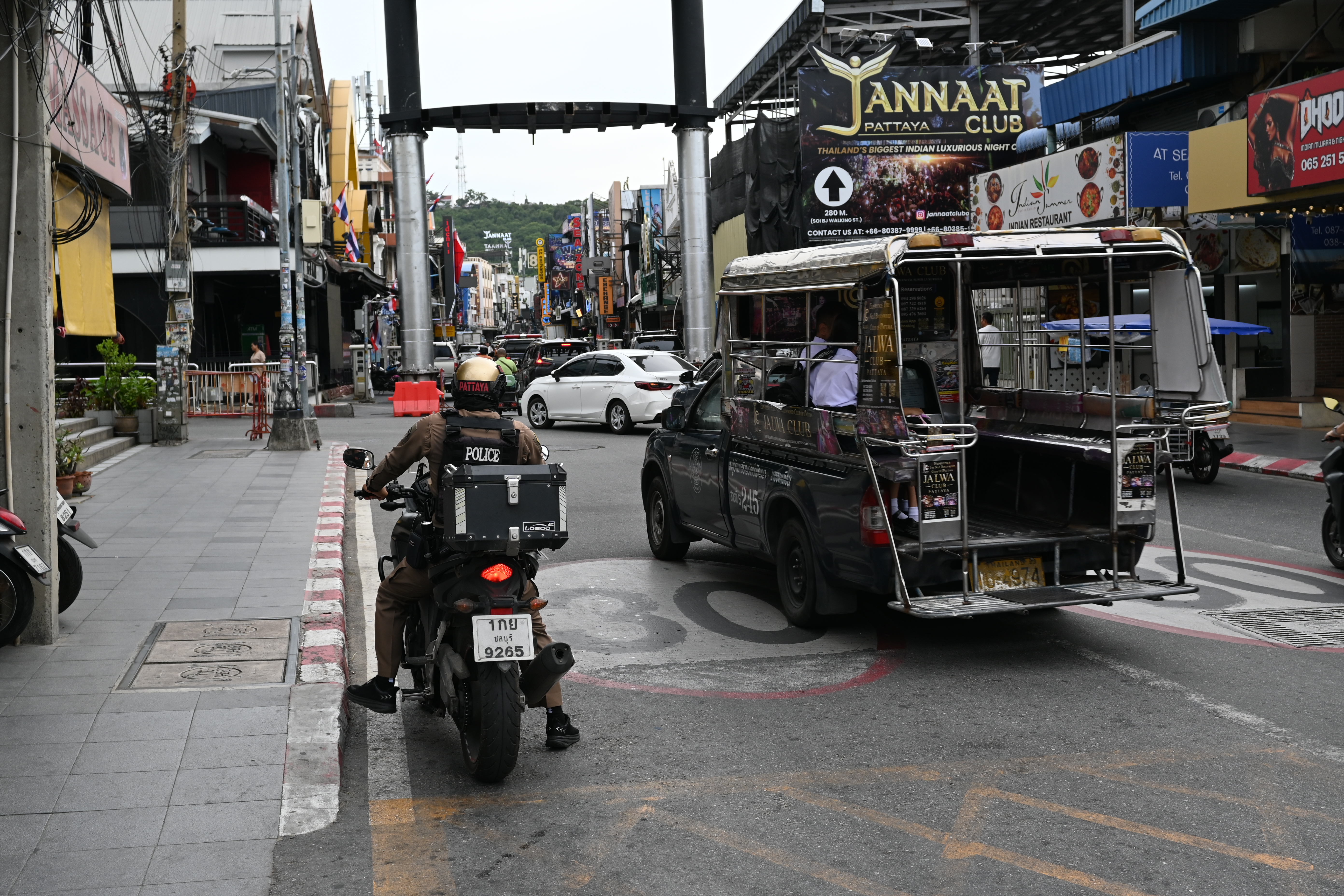 Thai police investigating a scene in Pattaya